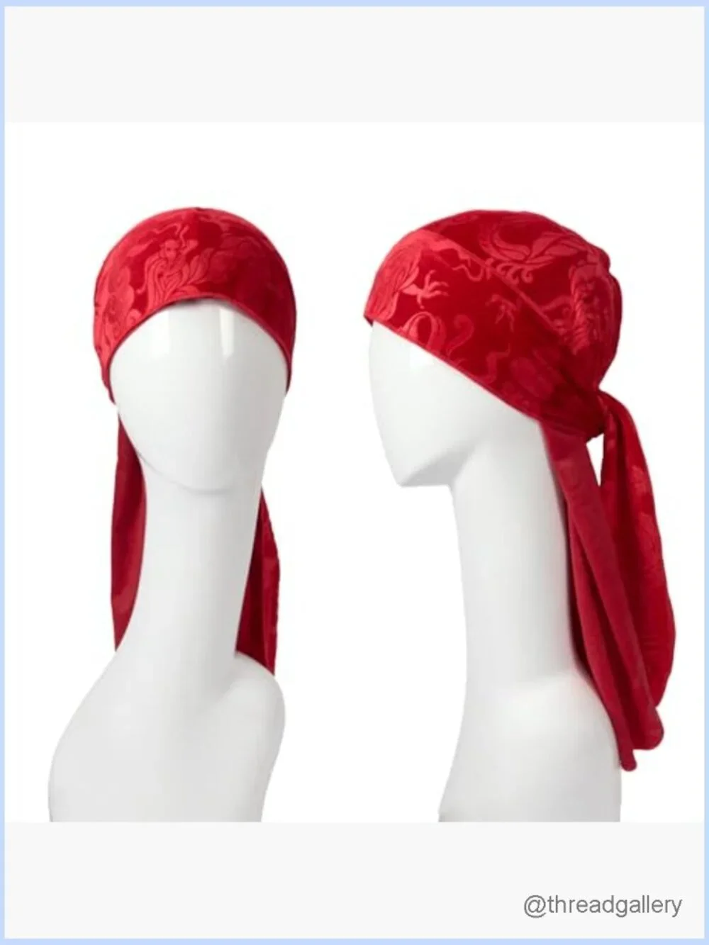 Patterned Velvet Durag, Soft Stretchy Compression for Waves